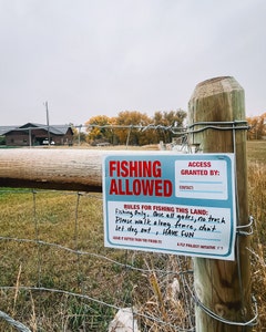 Fly Project Fishing Allowed Sign